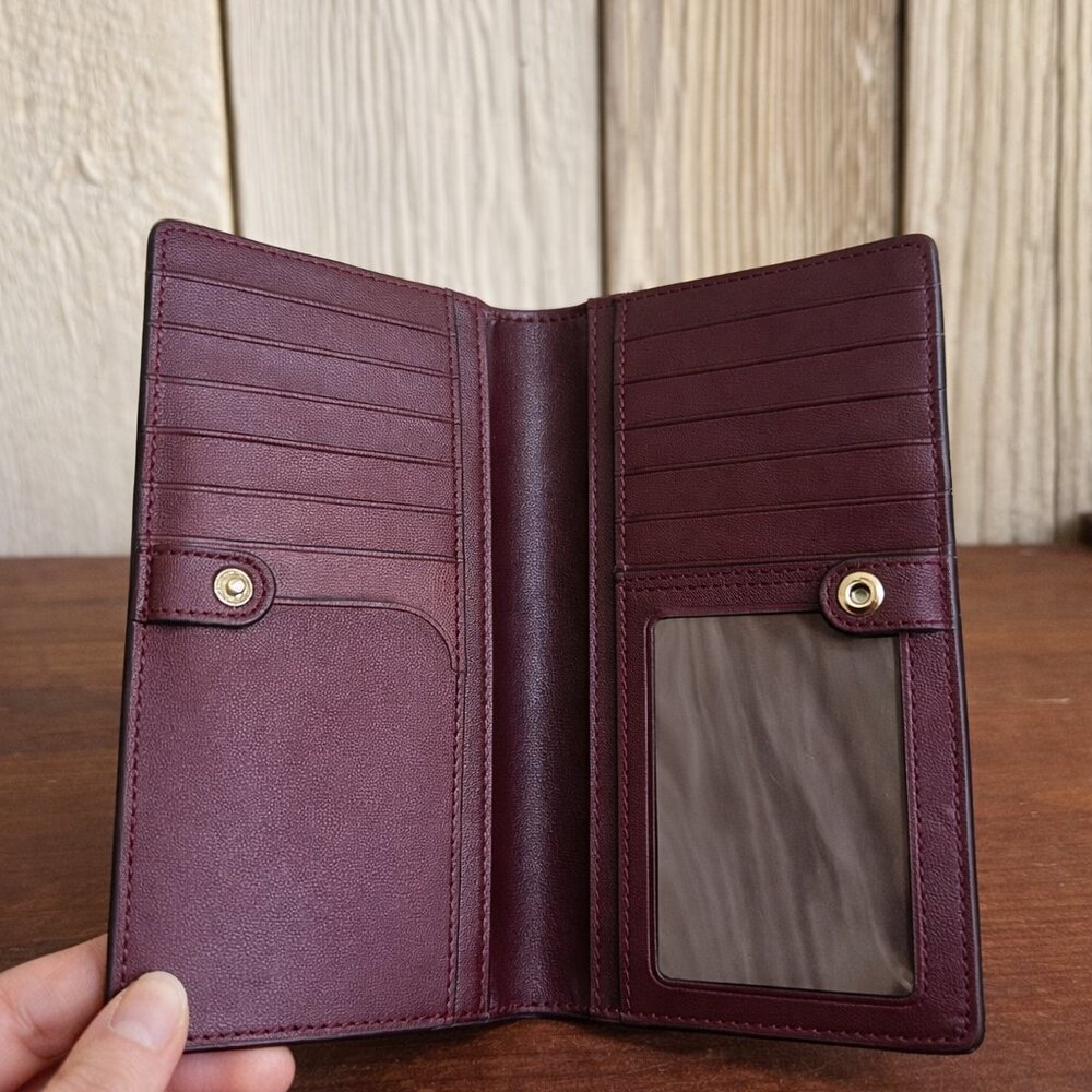 Kate Spade Cherrywood Saffiano Leather Large Slim Bifold Wallet - Picture 3 of 4